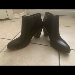 Black leather booties